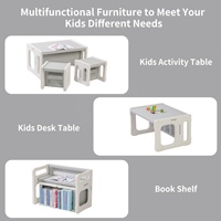 Table de sevrage Montessori 3-en-1 SINKIPA avec 2 chaises – Design moderne en plastique, écologique et sûr pour la maison, le bureau, l'école et le salon