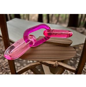Escultura de Cadena de Resina Epoxi Rosa, Forma Irregular, Arte Decorativo para el Hogar, Arte Mural Moderno, Pieza Coleccionable Hecha a Mano - Product Image 1