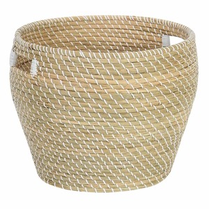 Panier de rangement multi-usages en jonc de mer de couleur naturelle, fait main, vente en gros, écologique, fabriqué au Vietnam - Product Image 1