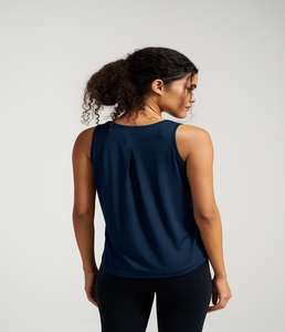 Women Sleeveless Box Pleat <b>Tank</b> <b>Top</b> Polyester <b>Loose</b> Fit Elegant Casual Blouse Lightweight Breathable Summer <b>Top</b> Bulk Supplier - Product Image 5