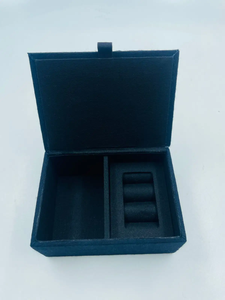Caja de Joyería Bordada con Diseño Floral Rectangular Negro, Estilo Vintage, Cierre con Tapa para Guardar Joyas - Product Image 2