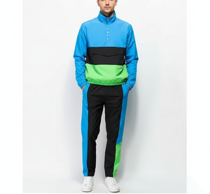 เสื้อแจ็คเก็ตกันลมขายดีรุ่นใหม่ ผลิตตามสั่ง สีพื้น ชุดแจ็คเก็ตและกางเกงวอร์ม ผ้าไนลอน โพลีเอสเตอร์ สำหรับผู้ชาย - Product Image 6