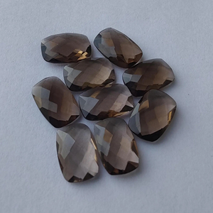 Natural Smoky Quartz Rectangle <b>Cushion</b> Briolette Checker Cut Calibrated Gemstone, for Jewelry Making All Sizes Available - Product Image 5