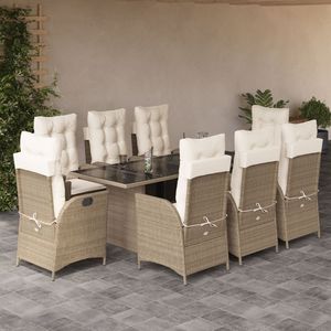 Juego de Comedor para Jardín en Color Beige Crema Blanco - Product Image 1