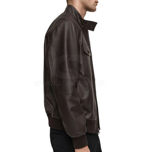 Fashionable Stylish Casual <b>Men</b> Leather Winter <b>Jacket</b> with Stand Collar Zipper Front Modern Slim Fit Design for Every Occasion - Product Image 4