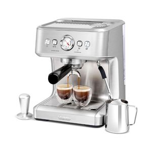 Machine à expresso 1000C, pression de 20 bars avec manomètre et buse vapeur pour mousse de lait - Product Image 1