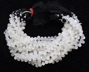 Cuentas de Piedra Lunar Arcoíris Blanca Natural Facetadas en Forma de Lágrima 5x7 MM, Cuentas de Piedra Lunar en Forma de Gota de 8 Pulgadas, Cuentas Facetadas de Arcoíris - Product Image 6