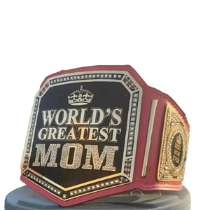 Cinturones de Campeonato Unisex de Zinc/Latón/Cuero con Diseño Personalizado al por Mayor, Equipo de Boxeo Premium Cómodo, La Mejor Mamá del Mundo - Product Image 1