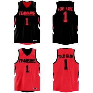 Maillot de basket-ball réversible personnalisé, uniforme en mesh performant avec impression personnalisée de nom et de numéro, taille XS pour homme/garçon - Product Image 1