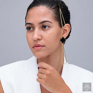 Pendientes colgantes de esmalte cuadrado de moda de PRAO - Product Image 1