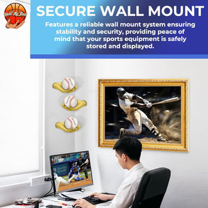 Support mural en résine pour petite balle, à tenir à gauche/droite, avec présentoir sculpté - Plusieurs couleurs - Product Image 4