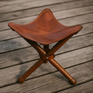 Custom logo <b>leather</b> hunting <b>stool</b> folding tripod camping <b>stool</b> wholesale OEM supplier premium export quality in wholesale price - Product Image 1