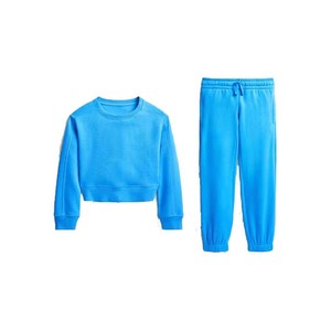 Ensemble sweat-shirt et jogging 2 pièces pour garçons, couleur unie, tenue décontractée élégante en polaire avec poches, 60% coton, 40% polyester - Product Image 1