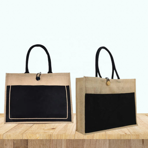 Fábrica al por mayor logotipo personalizado personalización Bolsa De yute mediana Lisa Bolsa De yute de alta calidad playa para sus necesidades diarias - Product Image 5