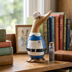 Artisan Eco-Friendly Bamboo & Wooden Duck Figurine Art Deco Design for Shelf Display Home Decor Hotel Office Interior Style - Product Image 4