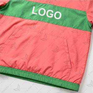 Customized Design Multicolor Lightweight Embroidery Front Pullover Windbreaker Jacket Hood Nylon Anorak for Streetwear Outdoor - Product Image 3
