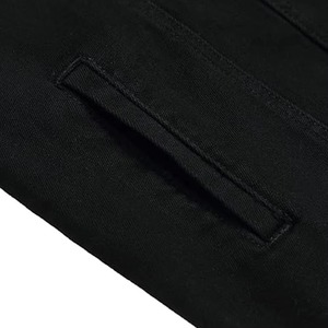 Veste en jean noire pour homme, coupe ajustée, col rabattu, style décontracté, automne, fermeture à boutons simple, manches classiques - Product Image 3