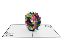 Tarjeta de Felicitación 3D con Flores para Cumpleaños, Diseño Moderno y Multifuncional, Artesanía en Papel, Diseño Personalizado de Vietnam, al Mejor Precio