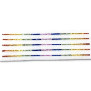 Saphir naturel multi-couleurs taille princesse carrée, pierre précieuse en vrac, prix de gros, 2MM 5MM, saphir facetté certifié IGI - Product Image 3