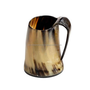 Mug en corne naturelle de luxe écologique avec couvercle articulé pour la maison, les fêtes et l'hôtellerie - Product Image 3