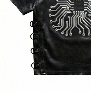 T-shirt surdimensionné inspiré du cyberpunk, mode streetwear, design circuit, tee-shirt urbain MALUZA INDUSTRIES - Product Image 2