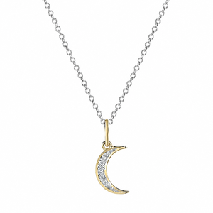 Collier en argent sterling 925 avec pendentif lune croissante en moissanite pour femme, bijou de mode avec diamant rond brillant - Product Image 1