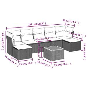 Conjunto de Sofás Modulares Grandes de Ratán PE Negro para Jardín, Muebles Modulares Elegantes para Exteriores - Product Image 3