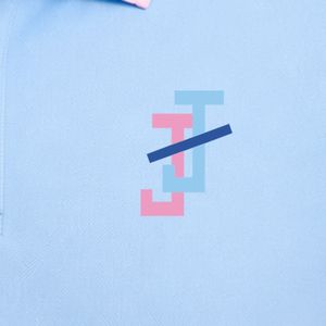 เสื้อโปโลสีฟ้าอ่อนชมพู แขนสั้น คอปก ตัดต่อสี  ลำลอง  แบบยูนิฟอร์ม  เสื้อกีฬาสั่งทำพิเศษสำหรับผู้ชาย - Product Image 3