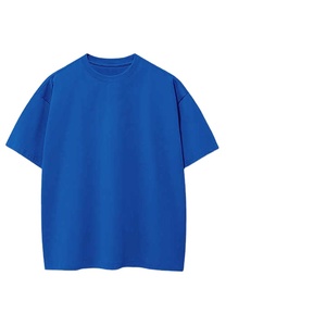 T-shirt décontracté pour hommes avec logo brodé personnalisé 280g 100% coton tricot lourd grande taille lavable pour les adolescents d'été 2024 - Product Image 5