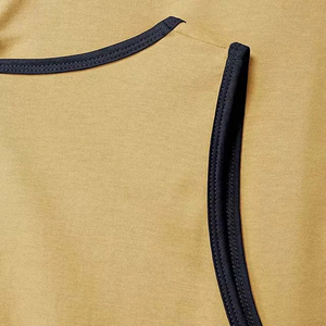 เสื้อกล้ามผู้ชายผ้าฝ้าย100% ระบายอากาศได้ดีตัดขอบทรงสี่เหลี่ยม - Product Image 5