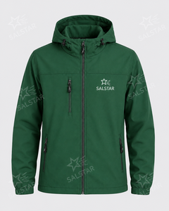 Veste Softshell Imperméable Verte pour Homme avec Capuche, Logo Personnalisé, Coupe-Vent, Vêtement de Travail d'Extérieur, Veste d'Hiver - Product Image 3