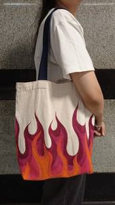 Sac fourre-tout décontracté en toile à imprimé étoiles, réutilisable, pour Pâques et Halloween, imperméable, sac de transport pour cadeaux et courses, avec longue anse, logo personnalisé - Product Image 3