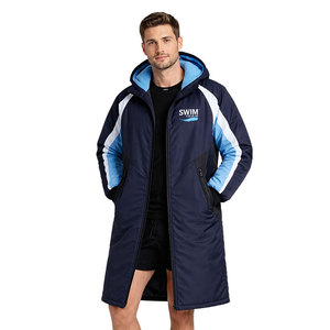 High Quality Men's Custom Logo Swim Team Parka <b>Jacket</b> Warm Fleece Lined Waterproof Nylon Shell <b>Long</b> Coat Hood All Season Outdoor - Product Image 4