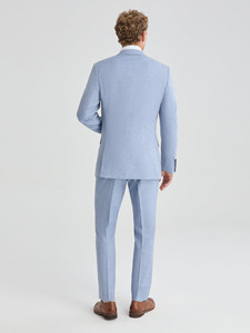 Costume pour homme bleu pastel fabriqué au Pakistan, costumes pour homme de haute qualité, formel, décontracté, mariage, élégant, vêtements formels pastel, élégance moderne - Product Image 2