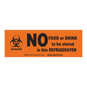 Panneau de sécurité pour réfrigérateur Brady - Interdiction d'aliments et de boissons pour usage en laboratoire et industriel - Product Image 3
