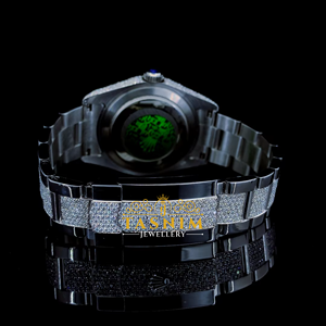 VVS Diamond Luxury Men's Business Coin Sport/Fashion ETA Analog Quartz <b>Watch</b> 41mm Glass Mixed 3BAR Water Resistant <b>Black</b> White - Product Image 4