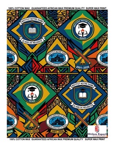 Premium African Wax Print Fabric Supplier Custom School Anniversary Convention Celebration Fabric Manufacturer OEM ODM - Product Image 1