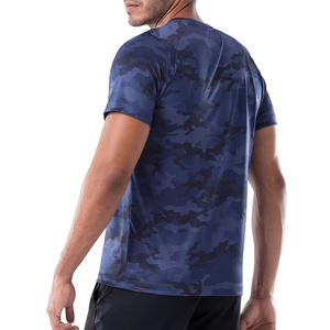Camiseta de Manga Corta para Hombre, Azul con Letras, Corte Holgado, Secado Rápido, Deportiva, Tejida, 100% Algodón, Cuello Redondo - Product Image 2