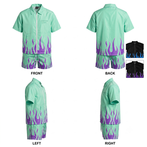 Manufacturer Custom <b>Men's</b> 100% Nylon Windbreaker <b>Jacket</b> and Shorts Set Embroidered Logo OEM Private Label Streetwear <b>Summer</b> - Product Image 2