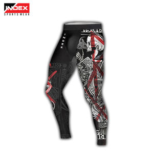Leggings de yoga taille haute pleine longueur Index Sportswear, imprimé loup rouge par sublimation, extensibles dans les quatre sens - Product Image 2