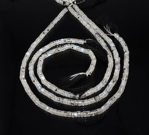 Cuentas lisas de piedra lunar arcoíris blanca musgosa natural AAA de 5-5.5MM, cuentas de rueda arcoíris musgosa de 13 pulgadas, cuentas lisas arcoíris blancas - Product Image 3