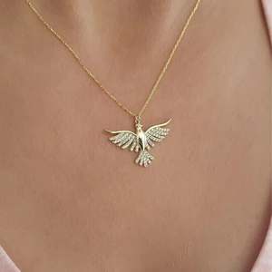 Collier Pendentif Oiseau Colombe Volante, Breloques Hip Hop, Pendentif Moissanite Diamant Sertie, Pendentif Oiseau de Luxe en Argent 925 - Product Image 2