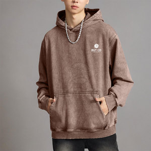 Sweats à capuche streetwear de haute qualité effet délavé, vêtements d'hiver, sweats à capuche effet délavé sur mesure - Product Image 5