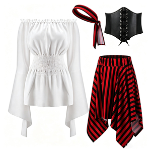 Nuevo Vestido de Pirata Sexy para Mujer, Disfraz de Halloween, Disfraz Medieval de California para Mujer, Vestido de Pirata - Product Image 5