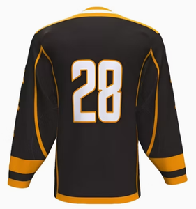 Maillot de hockey sur glace personnalisé, respirant, à séchage rapide, en polyester, nom de l'équipe, numéro du joueur, manches longues, col en V, vêtements de sport - Product Image 3
