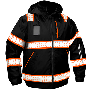 Visibility Enhanced Safety <b>Jacket</b> Reflective Striping High Contrast Multi Colors Durable Twill Fabric Construction <b>Worker</b> Gear - Product Image 1