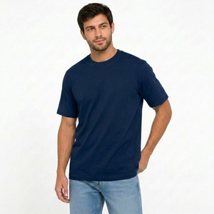 T-shirt à col rond en coton épais surdimensionné, coupe décontractée, style streetwear, manches courtes - Product Image 5