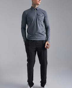 Polo de alto rendimiento para correr, camisetas de golf de poliéster con logotipo personalizado, camisetas polo de algodón 100% transpirables para hombres - Product Image 2