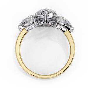 Pear Cut Diamond Engagement Ring with Pear Side Stones in Elegant Three-<b>Stone</b> Diamond Ring - Product Image 2