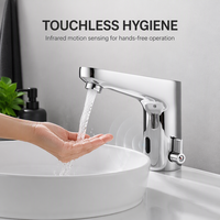 Robinet à capteur sans contact mural, mitigeur automatique chaud/froid pour salle de bain, robinet commercial pour toilettes, vente en gros directe d'usine OEM
